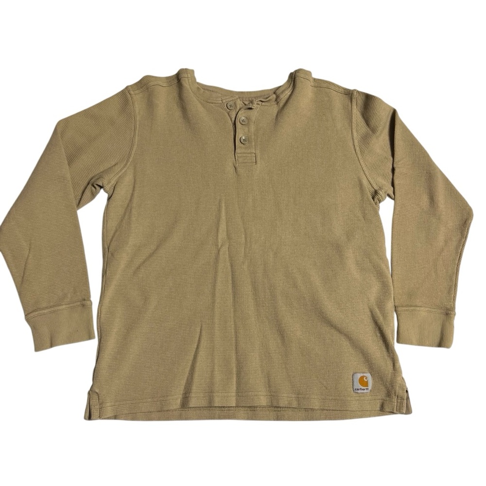Carhartt Men’s Tan Long Sleeve Henley Tee Sz. Large